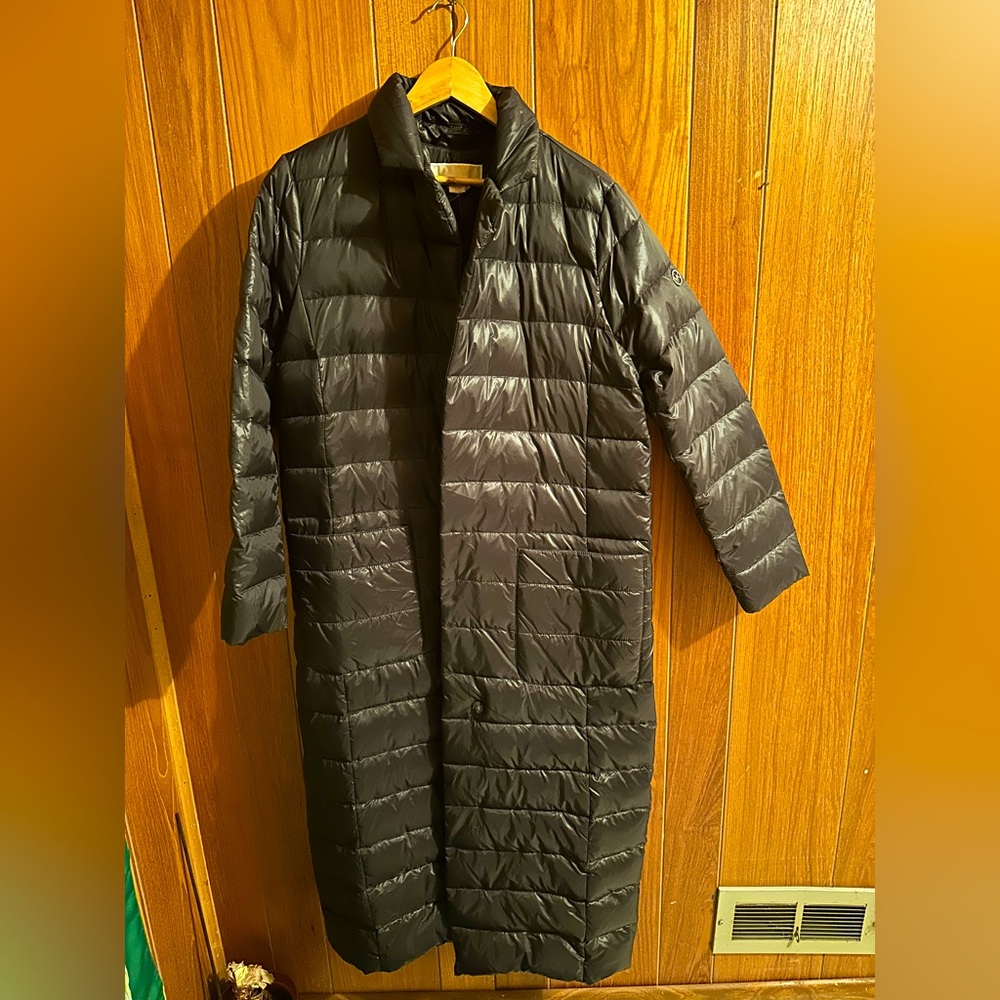 Michael Kors Quilted Long Length Puffer Jacket Coat Size M